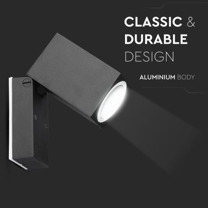 Buiten flexibel wandlamp 1xGU10/35W/230V IP44 zwart