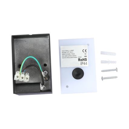 Buiten flexibel wandlamp 1xGU10/35W/230V IP44 zwart
