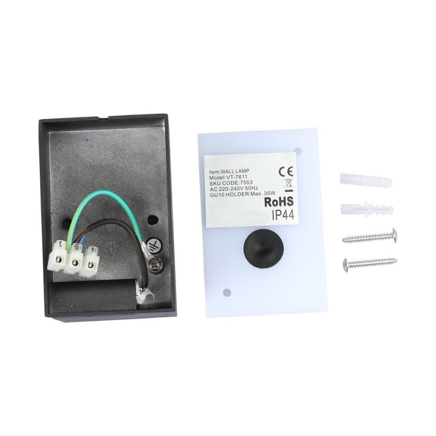 Buiten flexibel wandlamp 1xGU10/35W/230V IP44 zwart