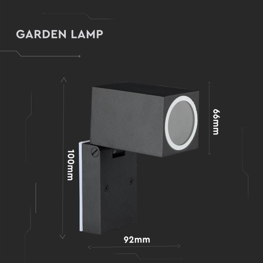 Buiten flexibel wandlamp 1xGU10/35W/230V IP44 zwart