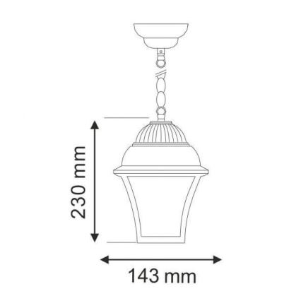 Buiten hanglantaarn PARIS 2 1xE27/60W 230V