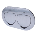 Buiten inbouw vloer double socket IP55 rond