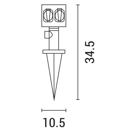 Buiten tuin zuil met stopcontacten 2000W/230V IP44