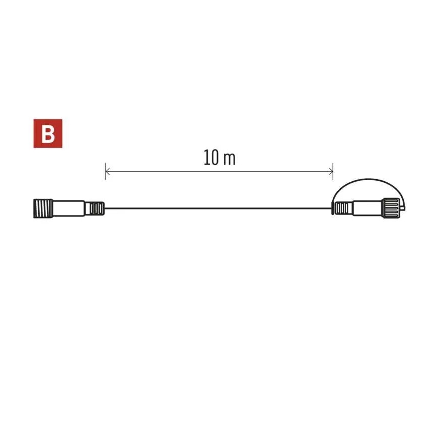 Buiten verlengkabel voor het verbinden van kettingen 10 m IP44