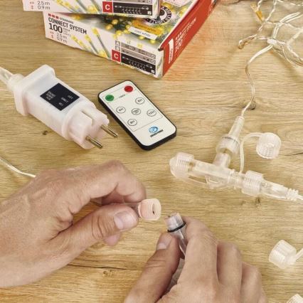 Buiten verlengsnoer voor verbindbare lichtslingers, transparant, 10 m, IP44