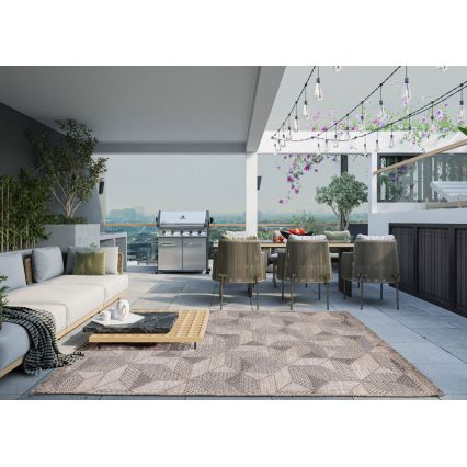 Buiten vloerkleed ORIA 120x170 cm grijs/beige