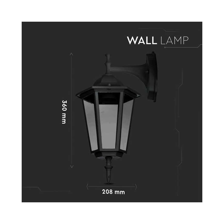 Buiten wandlamp 1xE27/40W/230V IP44 zwart