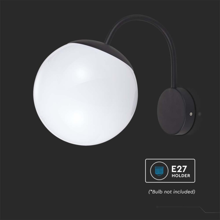 Buiten wandlamp 1xE27/60W/230V IP44 zwart