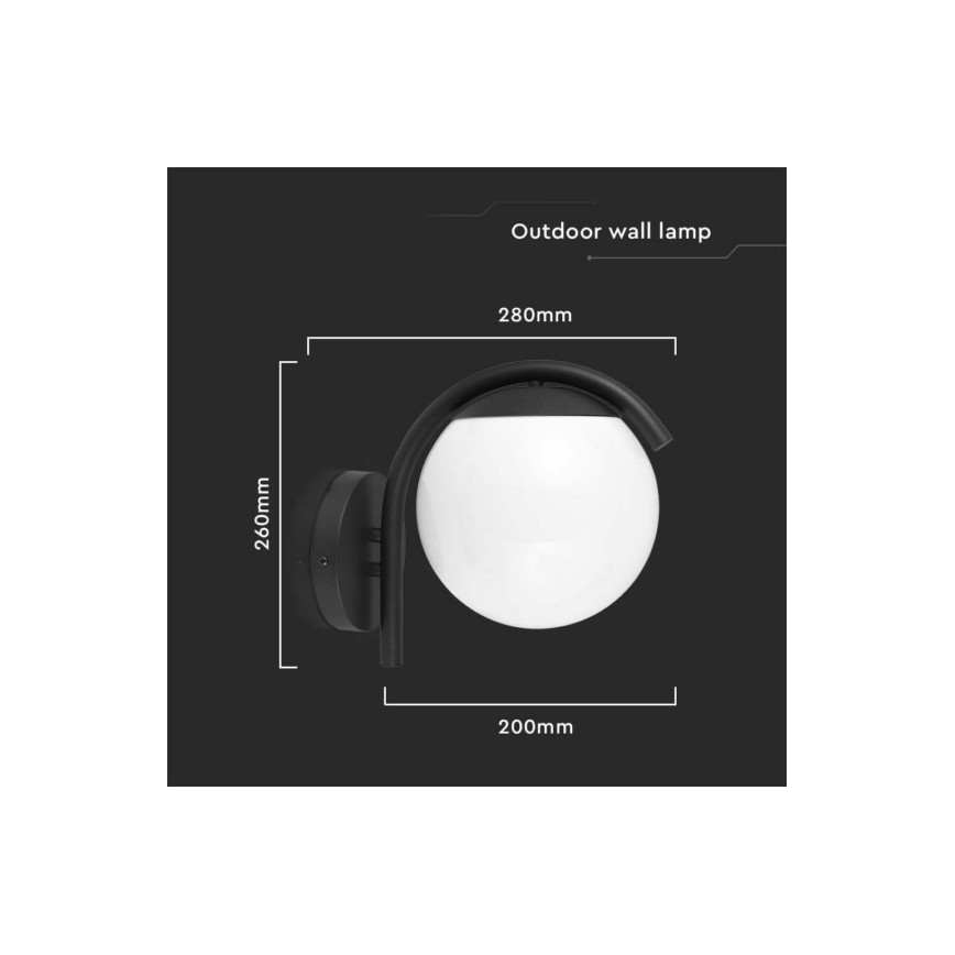 Buiten wandlamp 1xE27/60W/230V IP44 zwart