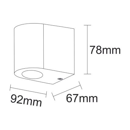 Buiten wandlamp BOSTON 1xGU10/35W/230V IP44