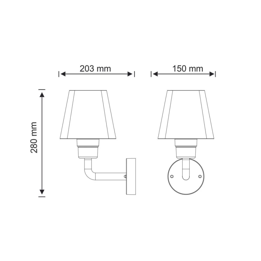 Buiten wandlamp GIZA 1xE27/10W/230V IP44