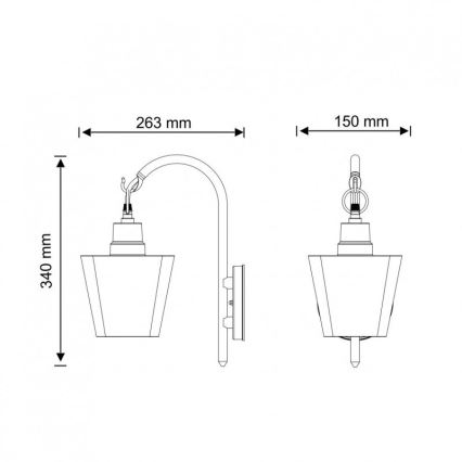 Buiten wandlamp GIZA 1xE27/10W/230V IP44