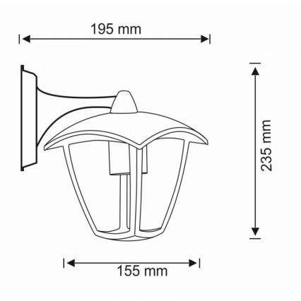 Buiten wandlamp IGMA 1xE27/12W/230V IP44