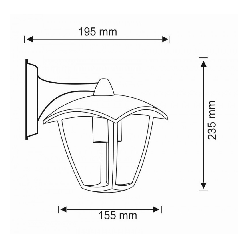 Buiten wandlamp IGMA 1xE27/12W/230V IP44