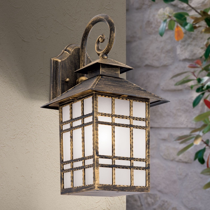 Buiten wandlamp KIKO 1xE27/11W/230V IP44 brons/patina