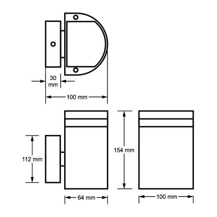 Buiten wandlamp KORTEK 1xGU10/30W/230V IP54 grijs