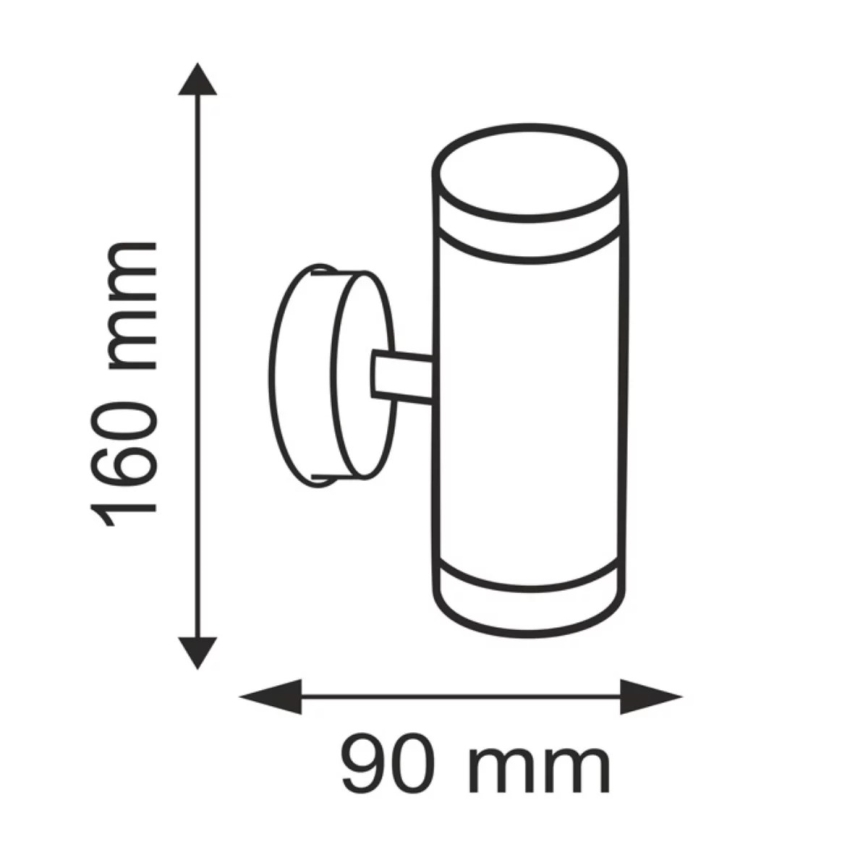Buiten wandlamp OLIMP 1 2xGU10/35W RVS IP44