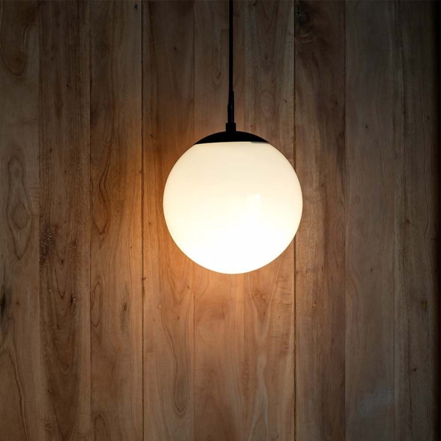 Buitenhanglamp aan kabel 1x E27/60W/230V Ø 20 cm IP44 zwart