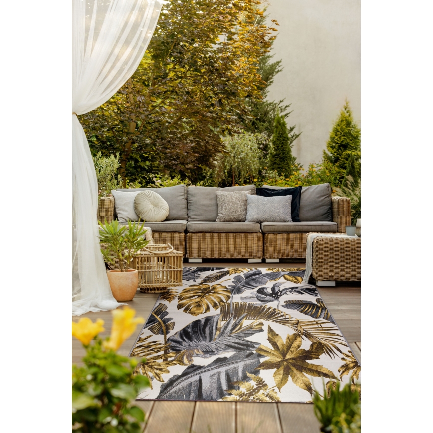Buitenkleed CAPPUCCINO 80x165 cm goud/grijs/wit