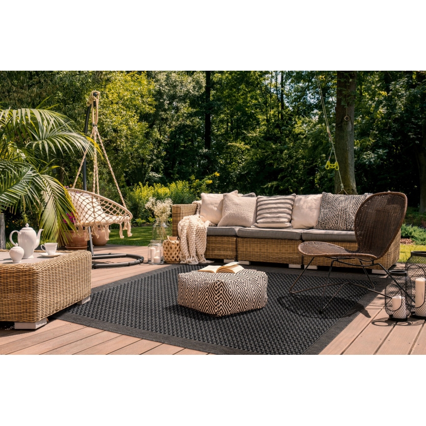 Buitenkleed EXPRESS NEW OUTDOOR 80x150 cm antraciet/bruin