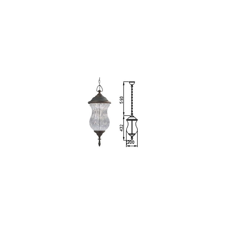 Buitenkroonluchter aan ketting MARSYLIA 3xLED/3W/230V