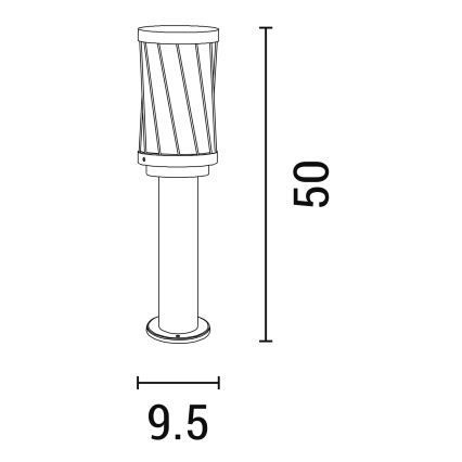 Buitenlamp 1xE27/15W/230V 50 cm IP44 zwart