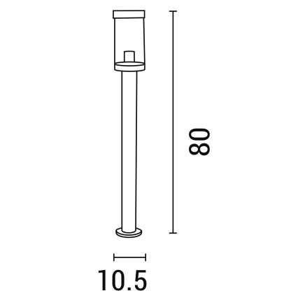 Buitenlamp 1xE27/15W/230V 80 cm IP44 zwart