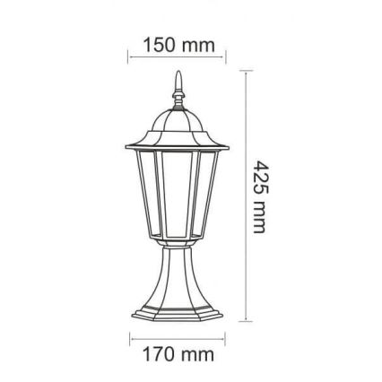 Buitenlamp 1xE27/20W/230V IP43 42,5 cm zwart