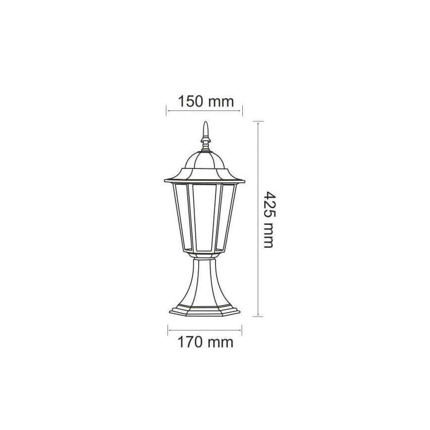 Buitenlamp 1xE27/20W/230V IP43 42,5 cm zwart