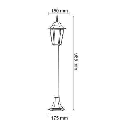 Buitenlamp 1xE27/20W/230V IP43 patina