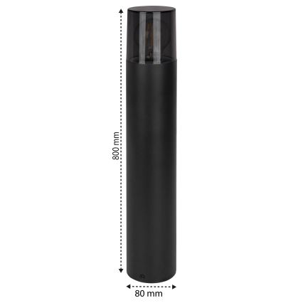 Buitenlamp 1xE27/40W/230V IP44 80 cm zwart/gerookt
