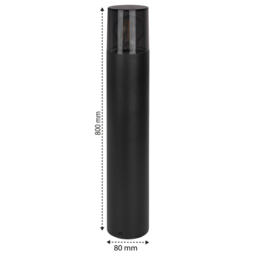 Buitenlamp 1xE27/40W/230V IP44 80 cm zwart/gerookt