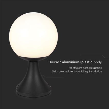 Buitenlamp 1xE27/60W/230V IP44 33 cm zwart