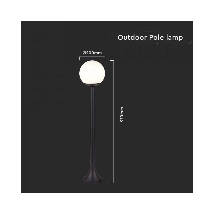 Buitenlamp 1xE27/60W/230V IP44 97 cm zwart