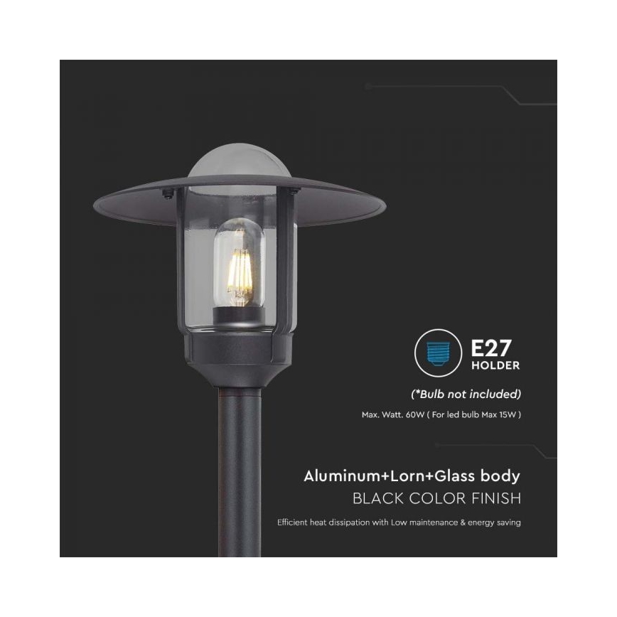 Buitenlamp 1xE27/60W/230V IP44 zwart