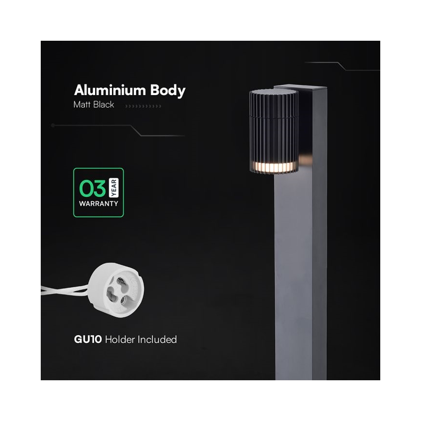 Buitenlamp 1xGU10/10W/230V IP44 50 cm zwart