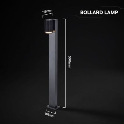 Buitenlamp 1xGU10/10W/230V IP44 50 cm zwart