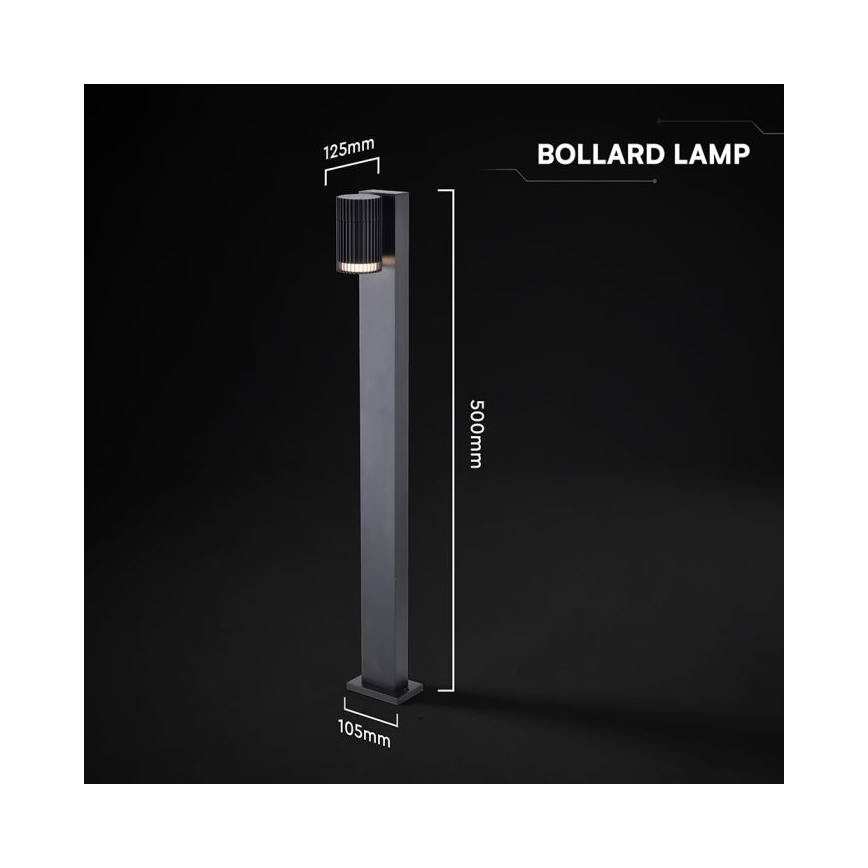 Buitenlamp 1xGU10/10W/230V IP44 50 cm zwart