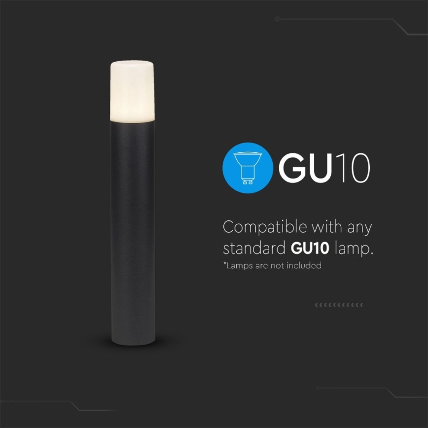 Buitenlamp 1xGU10/35W/230V IP54 50 cm zwart