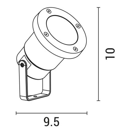 Buitenlamp 1xGU10/5W/230V IP65 grijs