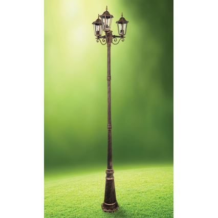 Buitenlamp 3xE27/20W/230V IP43 2,58 m patina