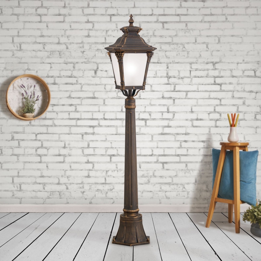Buitenlamp AIKO 1xE27/60W/230V 115 cm IP23 brons/patina