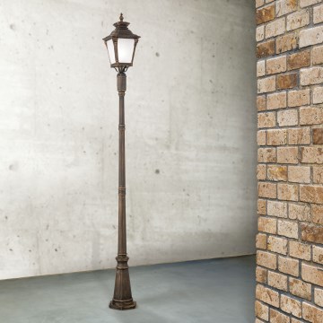 Buitenlamp AIKO 1xE27/60W/230V 240 cm IP23 brons/patina