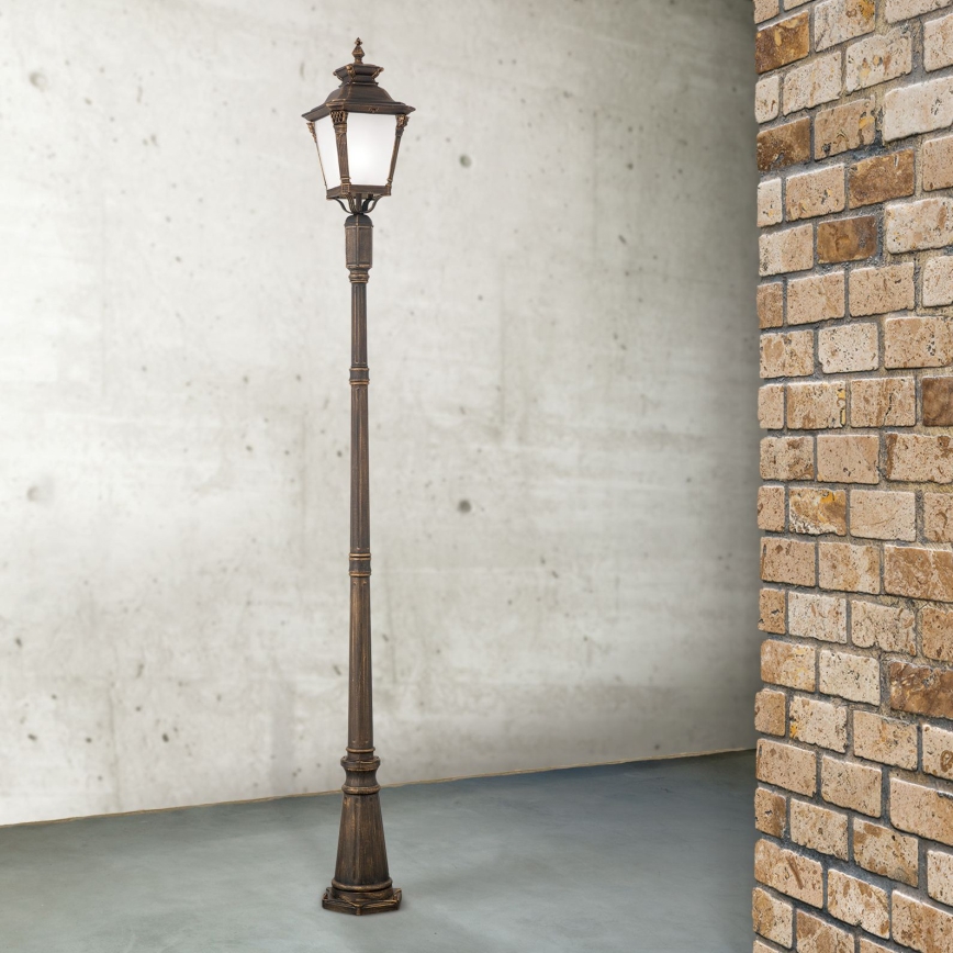 Buitenlamp AIKO 1xE27/60W/230V 240 cm IP23 brons/patina