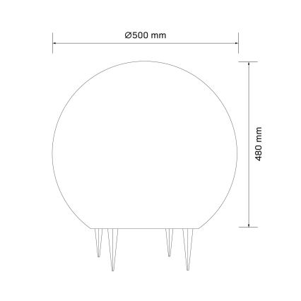 Buitenlamp ARGENTO 1xE27/15W/230V diameter 50 cm IP65 grijs