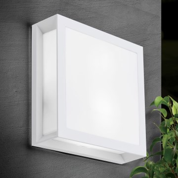 Buitenlamp HENRY 2xE27/15W/230V 26x26 cm IP44 wit