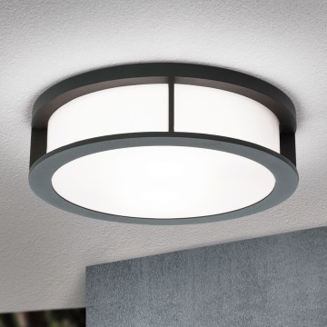 Buitenlamp HENRY 2xE27/15W/230V Ø 30 cm IP44 antraciet