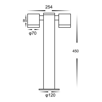 Buitenlamp KETTO 2xGU10/60W/230V IP44 zwart