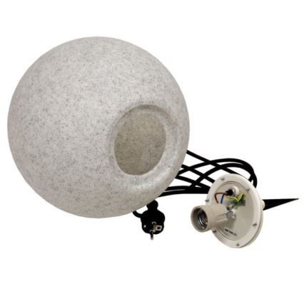 Buitenlamp KULA 1xE27/60W/230V Ø 30 cm IP44 grijs