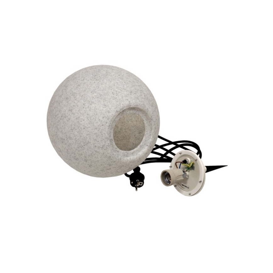 Buitenlamp KULA 1xE27/60W/230V Ø 30 cm IP44 grijs